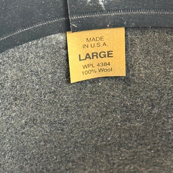 Rockmount Ranch Wear Black Wool Cowboy Hat Style 2002 Large Made USA - Picture 6 of 8